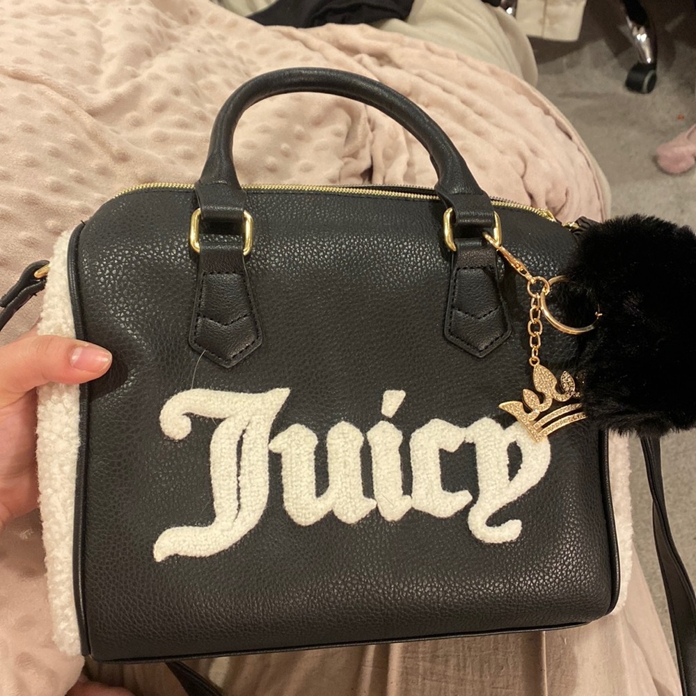 Juicy Couture Viral TikTok Black Sherpa Crossbody Bag